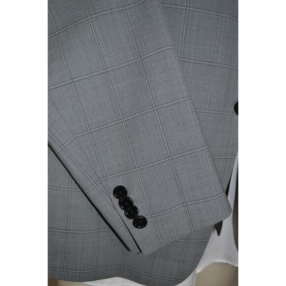 Indochino 100% Wool Grey plaid Sports Coat blazer suit jacket Sz 42 - Excellent‎ - Picture 7 of 16